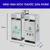 Kích thước thùng phân loại rác inox 2 ngăn có gạt tàn
