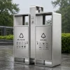 Thùng rác inox 2 ngăn chịu được nắng mưa