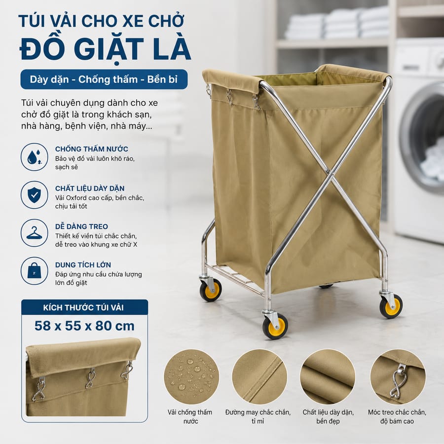 Túi vải xe giặt là dễ sử dụng và vệ sinh