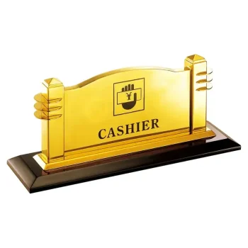 Bảng chức danh để bàn inox mạ vàng