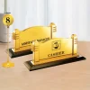 Bảng chức danh để bàn inox mạ vàng