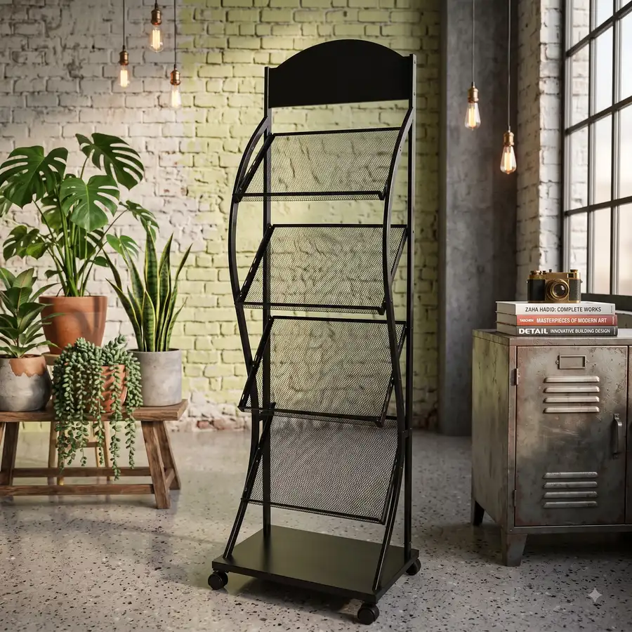 Giá để catalogue, kệ tạp chí khách sạn bằng thép