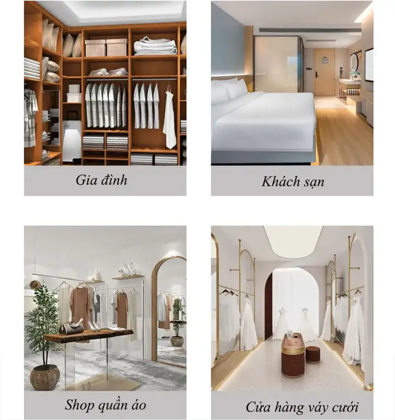 Móc kẹp quần áo sử dụng ở nhiều không gian