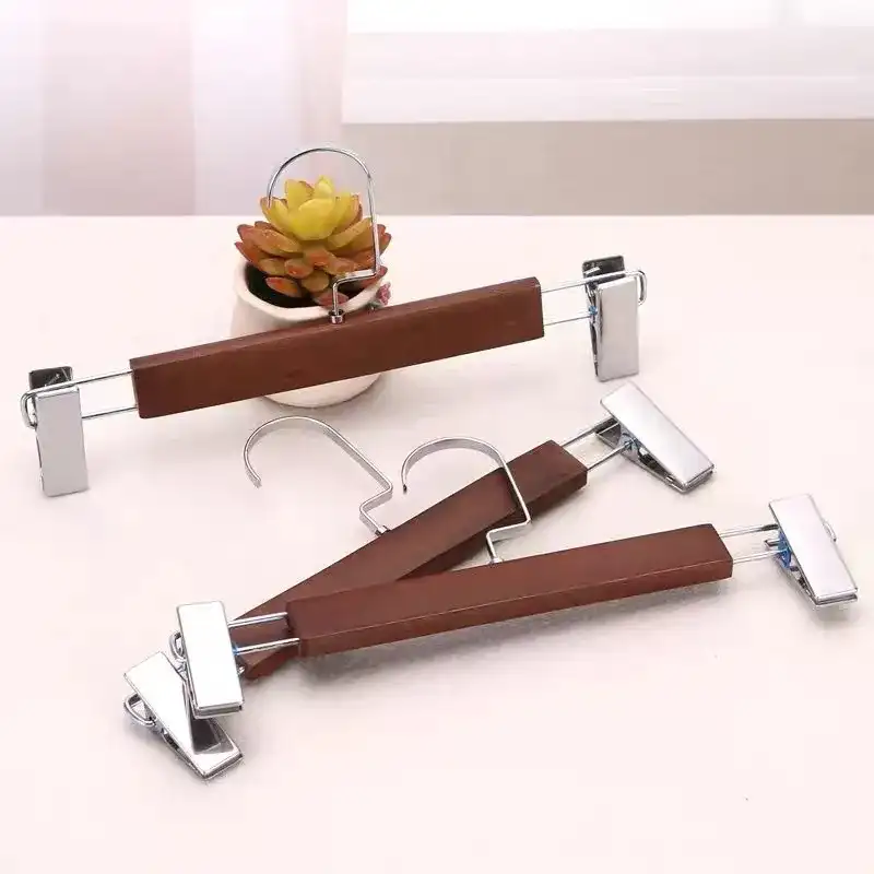 Móc kẹp quần áo người lớn trẻ em bằng gỗ và inox