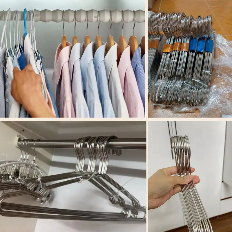 Hình ảnh thực tế móc inox phơi quần áo trong nhà, ngoài trời