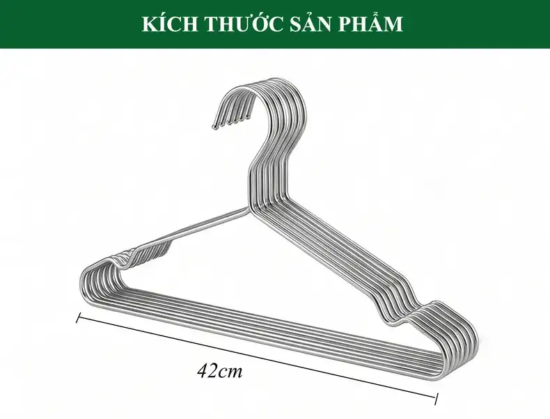 Kích thước móc phơi quần áo bằng inox