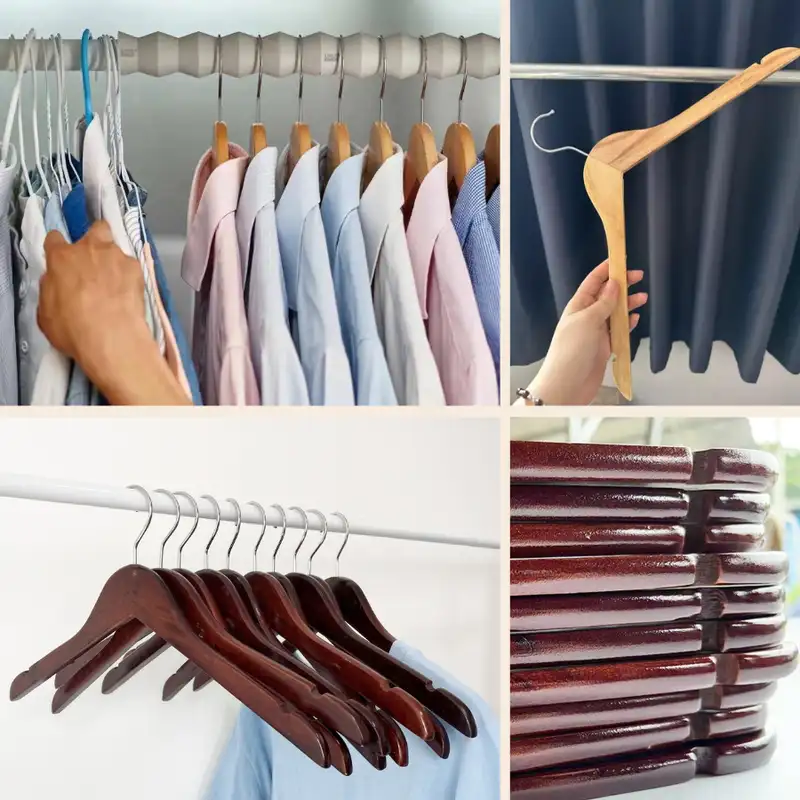 Móc treo áo gỗ thông kích thước hợp lý sử dụng ở nhiều không gian