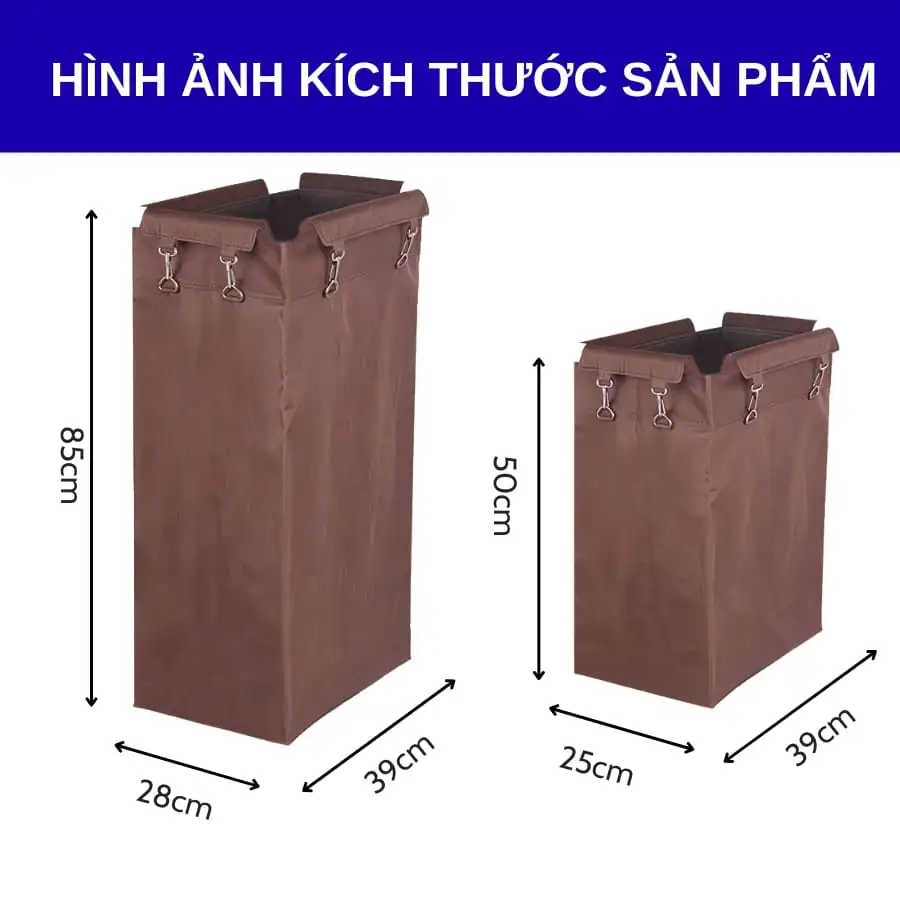 Kích thước túi vải xe làm buồng màu nâu